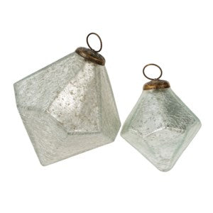 Diamond Drop Ornament - Snow Crackle