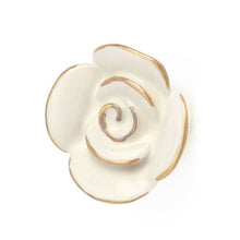 Load image into Gallery viewer, Ceramic Flower Knob - Ivory &amp; Gold
