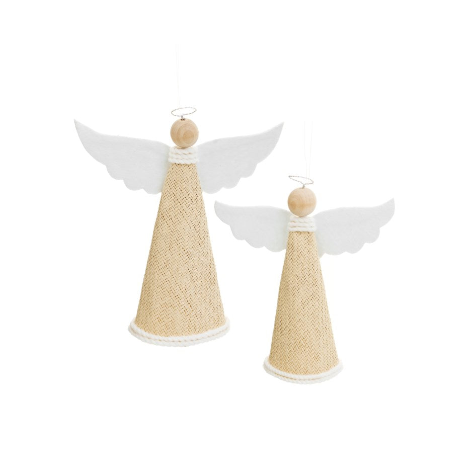 Angel Ornament - White & Beige