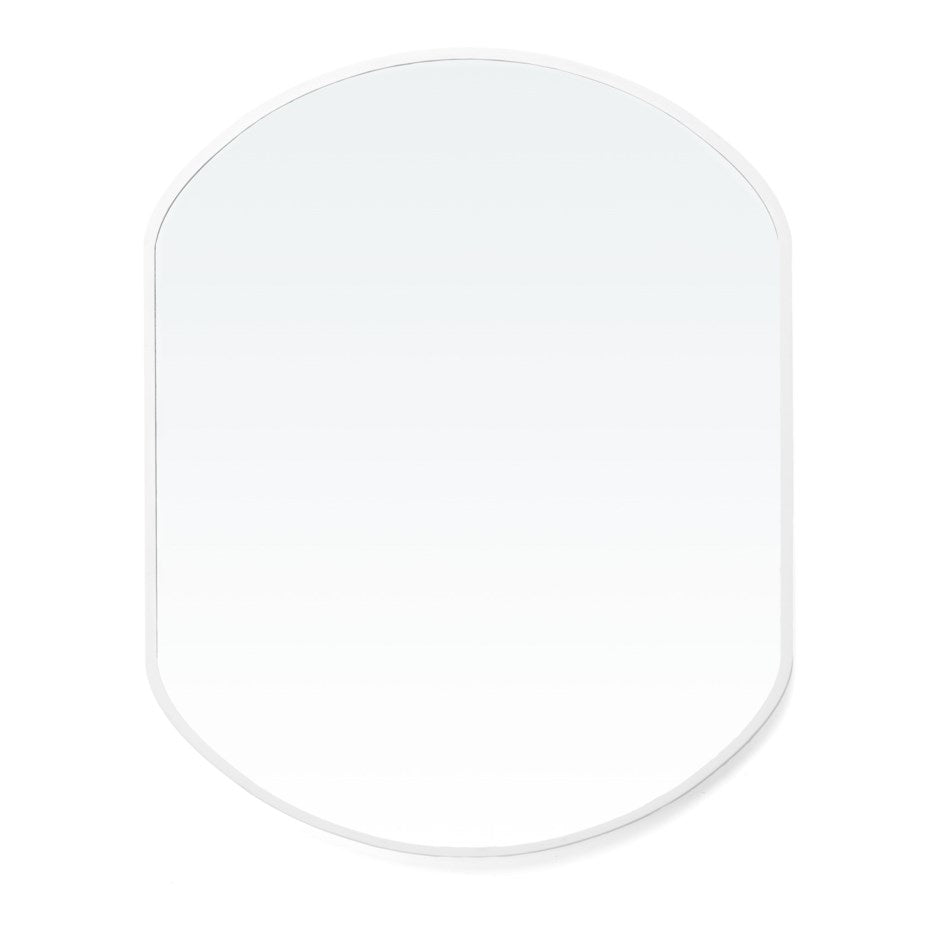 Brady Large Oval Mirror - White ( In Store Pick Up Only)