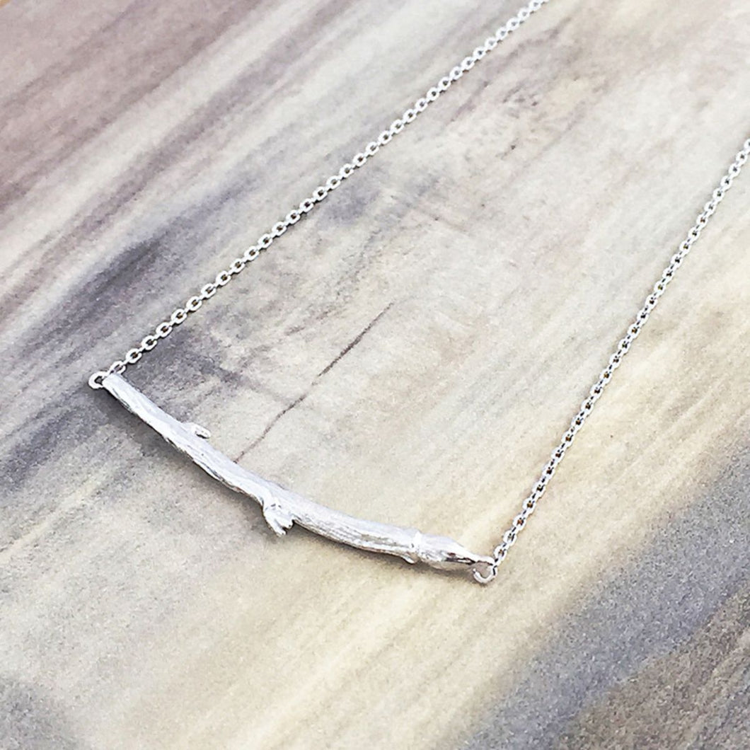 Branch Charm Necklace - Silver