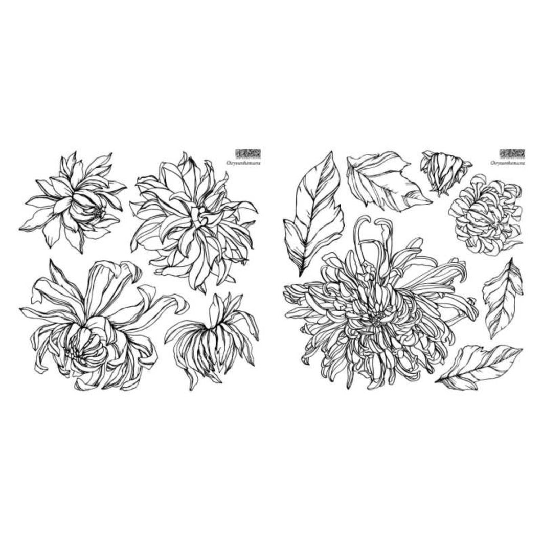 Chrysanthemoms IOD Decor Stamp With Masks