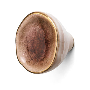 Crackled Glaze Ceramic Knob - Brown