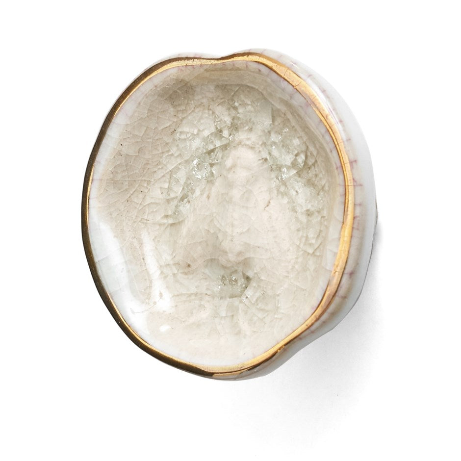 Crackled Glaze Ceramic Knob - Ivory