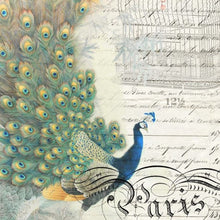 Load image into Gallery viewer, Decoupage Paper - Peacock Ephemera Left
