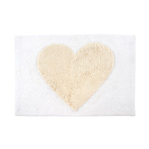 Heart Bath Mat - White/ Natural