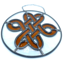 Load image into Gallery viewer, Stained Glass - Amber Celtic Knot
