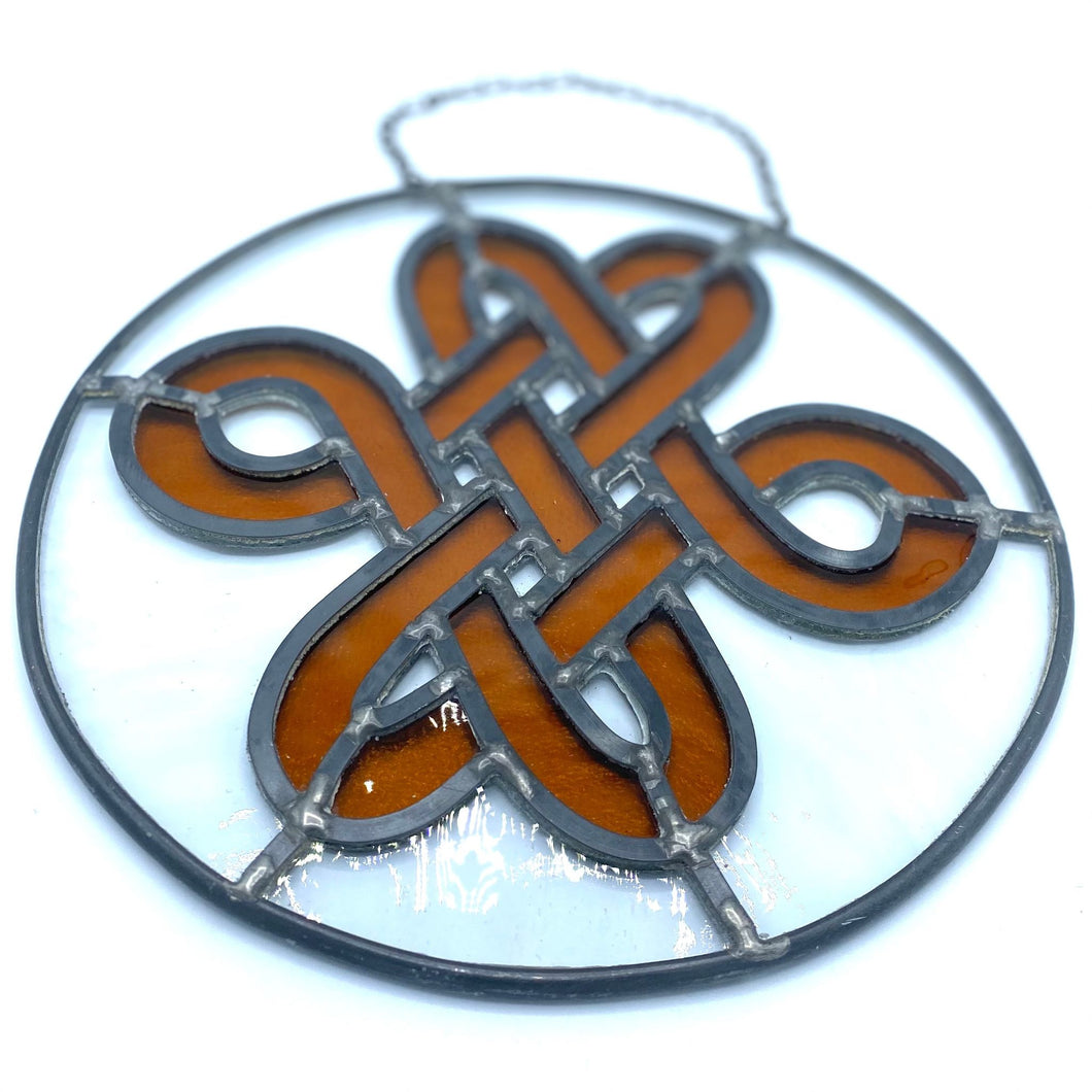 Stained Glass - Amber Celtic Knot