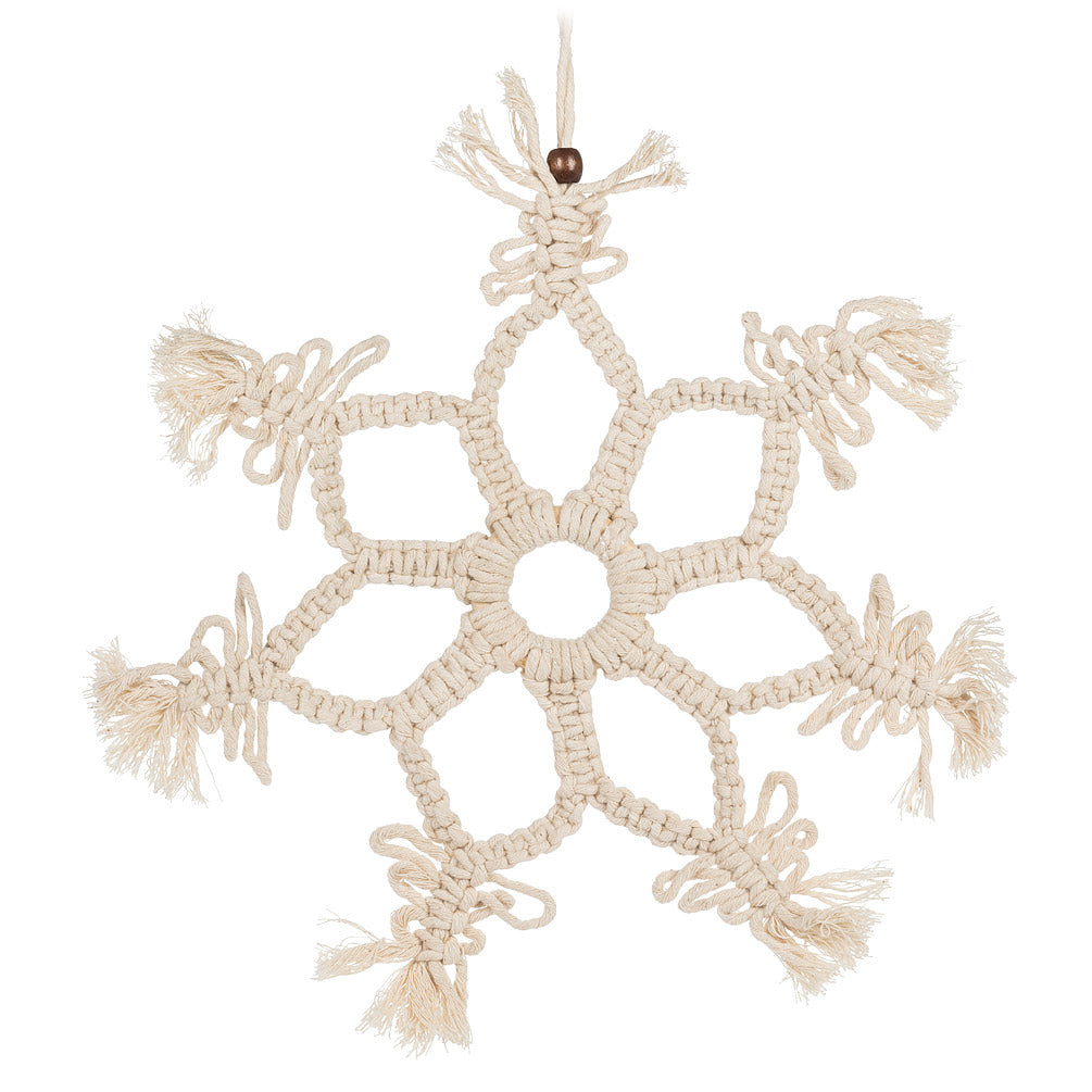 Large Macrame Snowflake Ornament