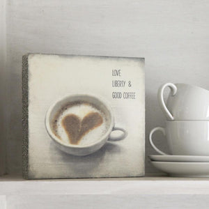 Love, Liberty & Coffee - Medium Art Block