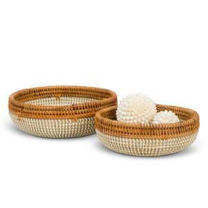 Low Bowls With Rim- White