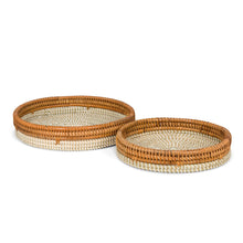 Load image into Gallery viewer, Low Tray with Rattan Rim - White
