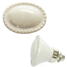 Load image into Gallery viewer, Oval Ceramin Knob - White
