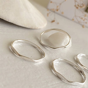 Henge Wavy Stacking Ring - Silver