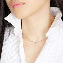 Load image into Gallery viewer, Asymmetrical Letter Necklace - Silver
