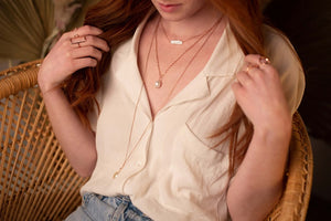 Veda White Pearl Necklace - Rose Gold