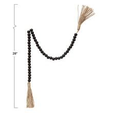 Load image into Gallery viewer, Paulownia Wood Bead Garland, Black - 28&quot;

