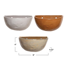 Load image into Gallery viewer, Stoneware Wall Planter Reactive Glaze - Large
