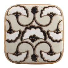 Load image into Gallery viewer, Handmade Ceramic Knob - Black &amp; Cream
