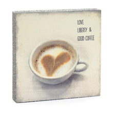 Load image into Gallery viewer, Love, Liberty &amp; Coffee - Medium Art Block
